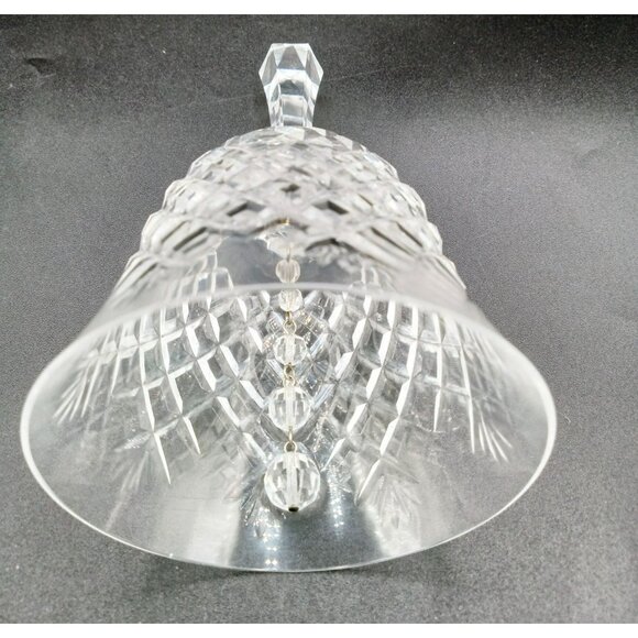 Bell Glass Diamond Cut Pattern Vintage 6 Inch Musical Decor Acrylic Bead Stone - Picture 10 of 16